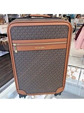 Michael Kors Brown Carry-On with Gold Hardware FULL 4 PIECE TRAVEL SET